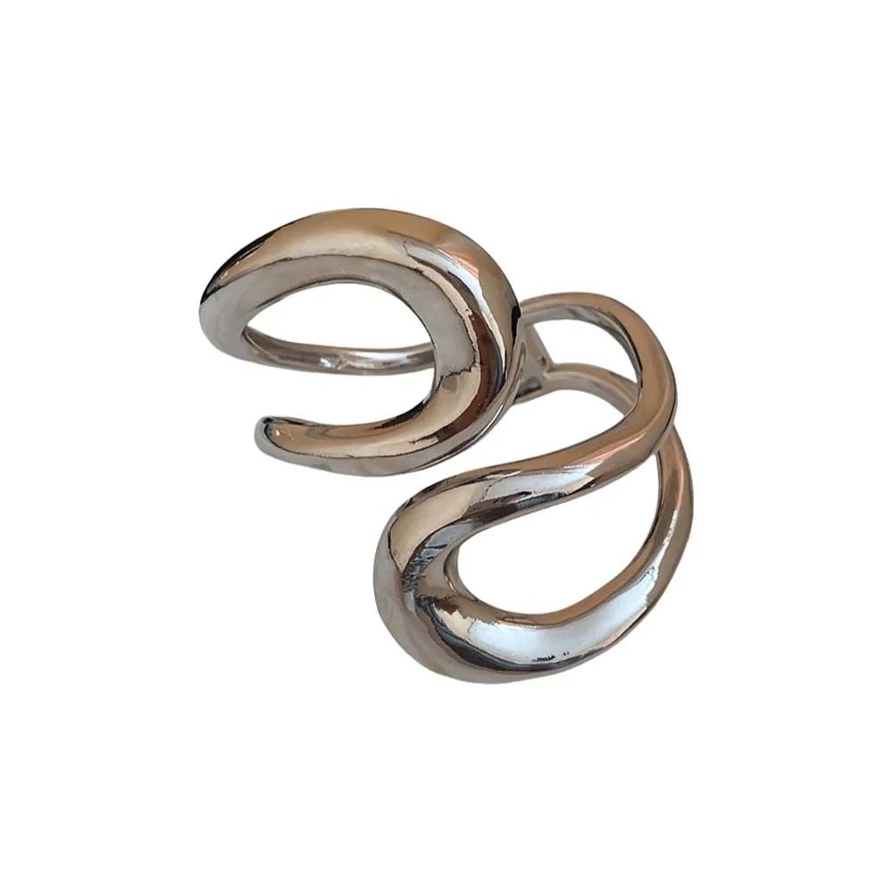 

Металлический широкий нерегулярный открытый браслет с полым крестом, дизайн меньшинства, браслеты-манжеты из сплава, золотой, серебряный сплав, преувеличенный браслет для вечеринки