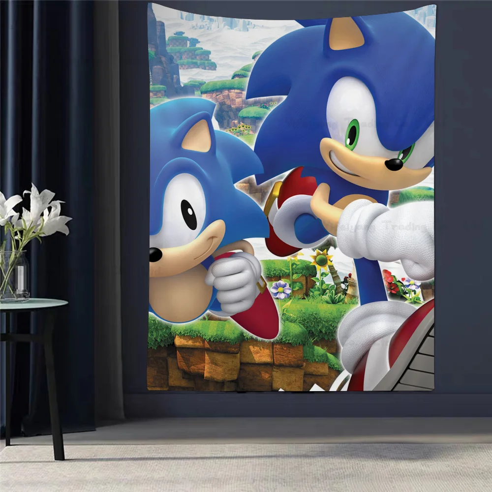 Cartoon S-Sonic V-Video Games Chart Tapestry For Living Room Home Dorm Decor Art Home Decor