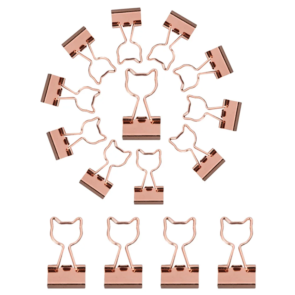 15pcs Paper Bright Color Office Supplies Multi Function File Clips Decorative Binder Clips For Home Office School Use