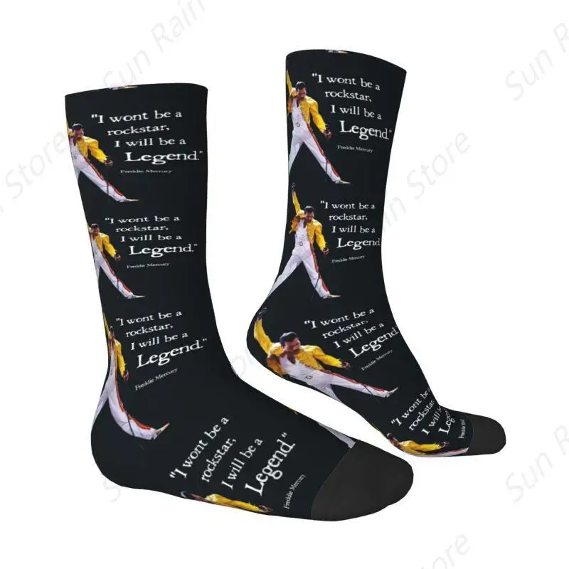 Rock Legend Freddie Mercury Men Women Crew Socks Unisex Fashion 3D Printed British Singer Dress Socks