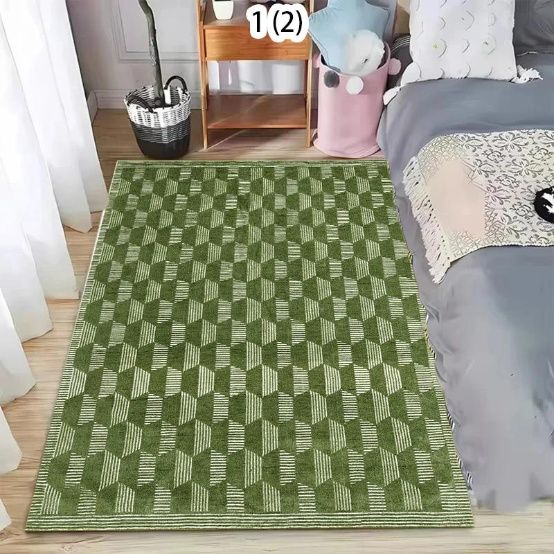 Nordic Area Carpet 3D Geometric Block Printed Rug Large Living Room Bedroom Bedside Floor Mat Non Slip Home Decor