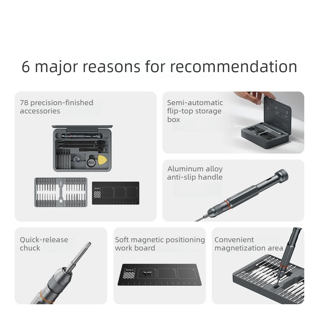 DUKA Atuman X3 Precision Screwdriver Set 78 in 1 Magnetic Screwdriver Kit DIY Household Repair Tool for Phone Glasses Camera