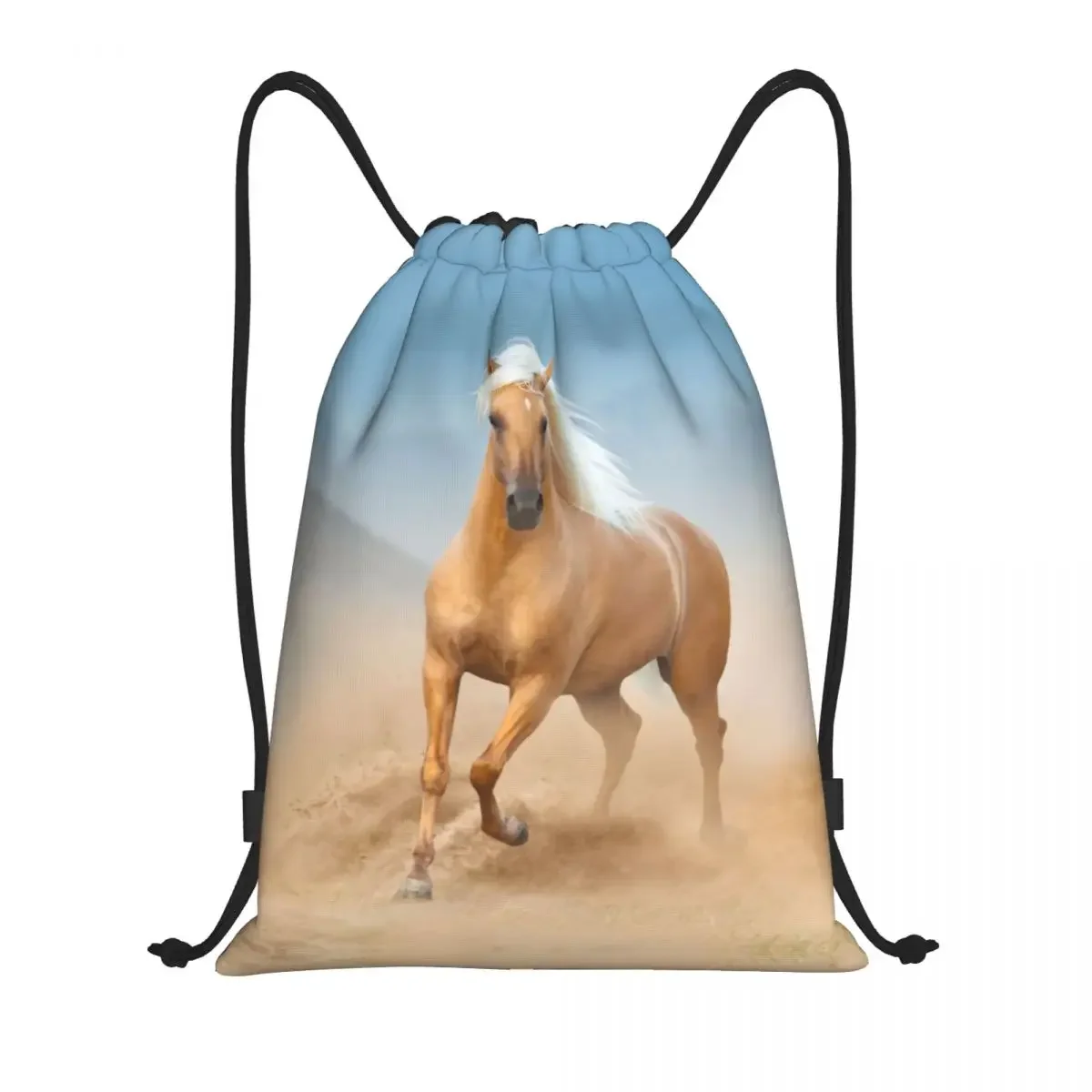 The Palomino Andalusian Horse Drawstring Backpack Bags Lightweight Running Spanish Horse Gym Sports Sackpack Sacks for Shopping