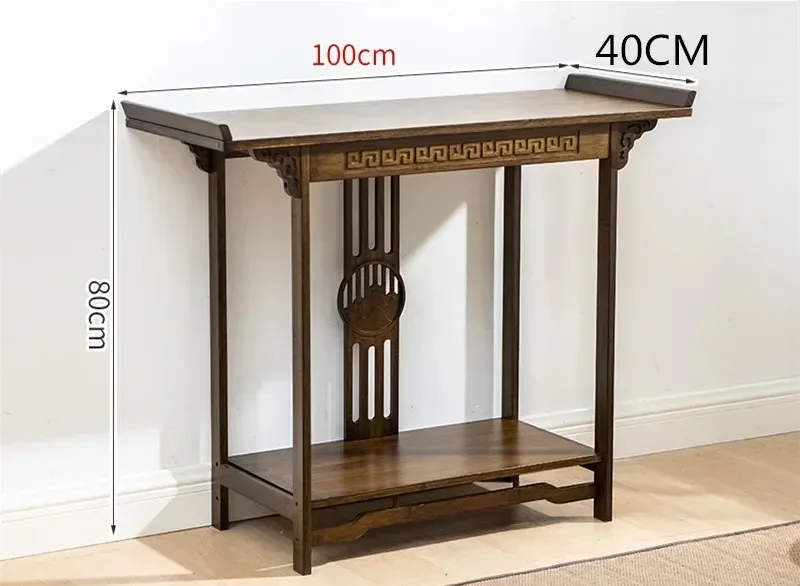 

Chinese Style Retro Wooden Console Table Hallway Entrance Side Table For Living Room Porch Narrow Cabinet Storage Shelf