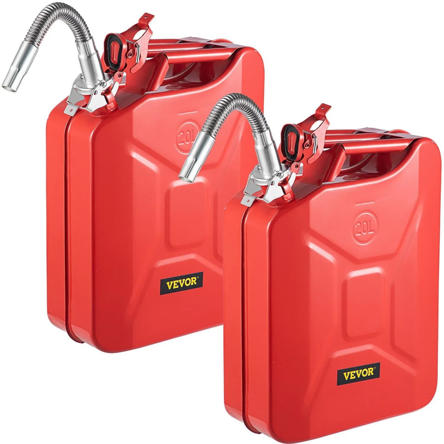 

5 Gallon Military Style Jerry Can with 12" Flexible Spout, Leak Proof Fuel Container for Car/Truck (5 Gal Fuel Storage)