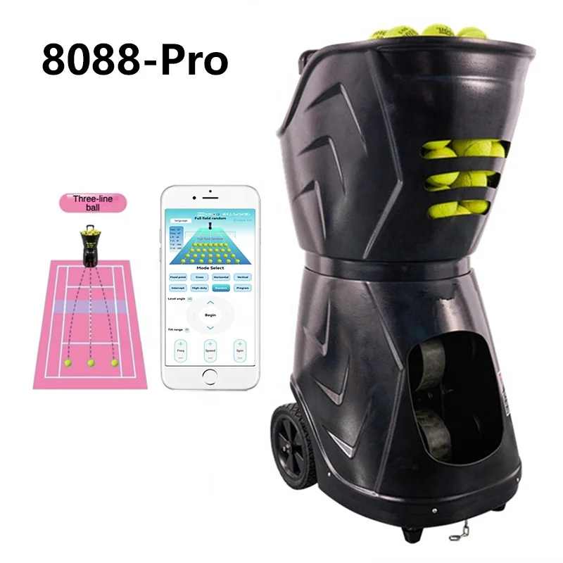 Customs Tennis Ball Training Equipment Tennis Ball Feeding Machine Portable Smart tennis ball machine with app