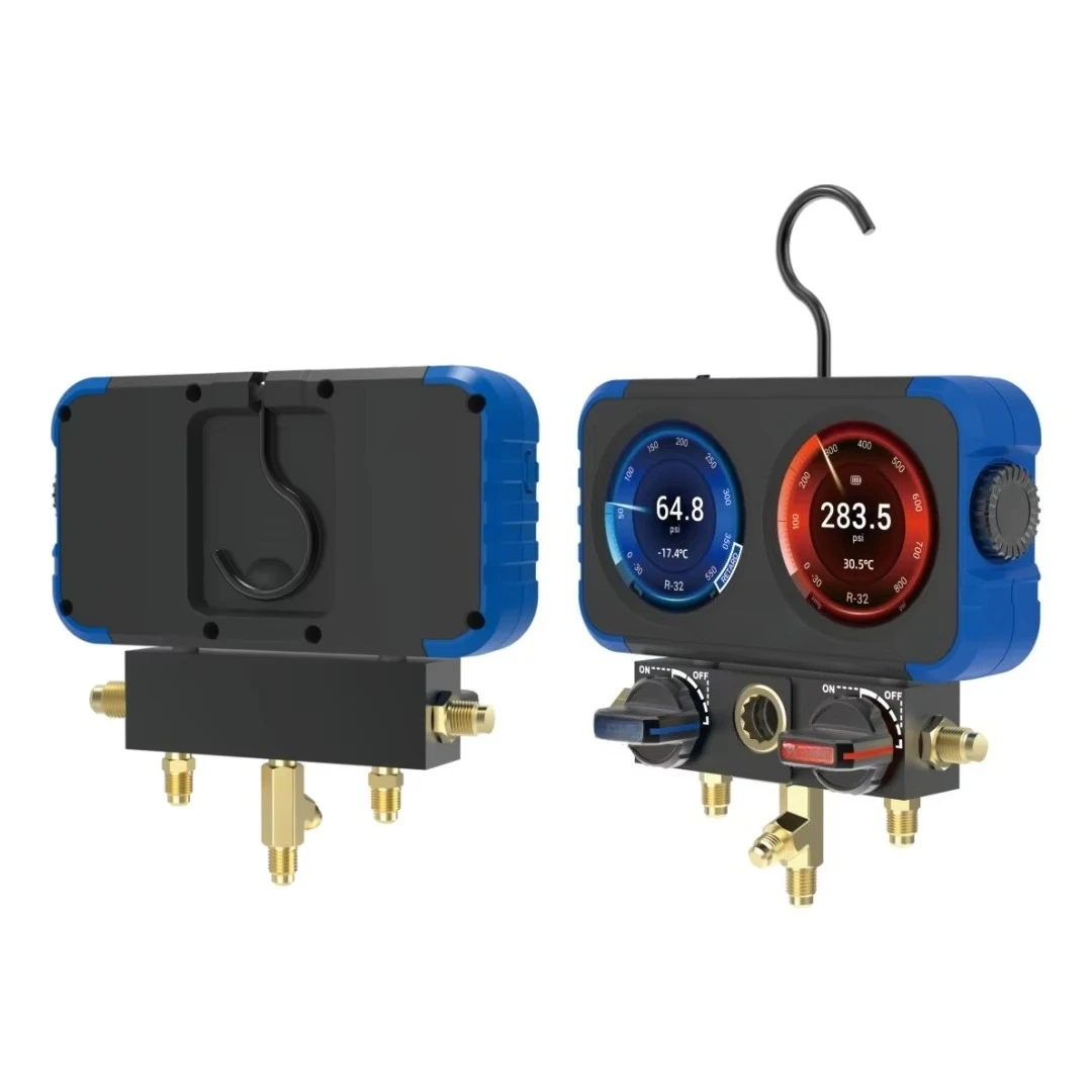 Newest HD Color Graphic Manifold Gauge  with  Lithium Battery, 100-Hour Standby