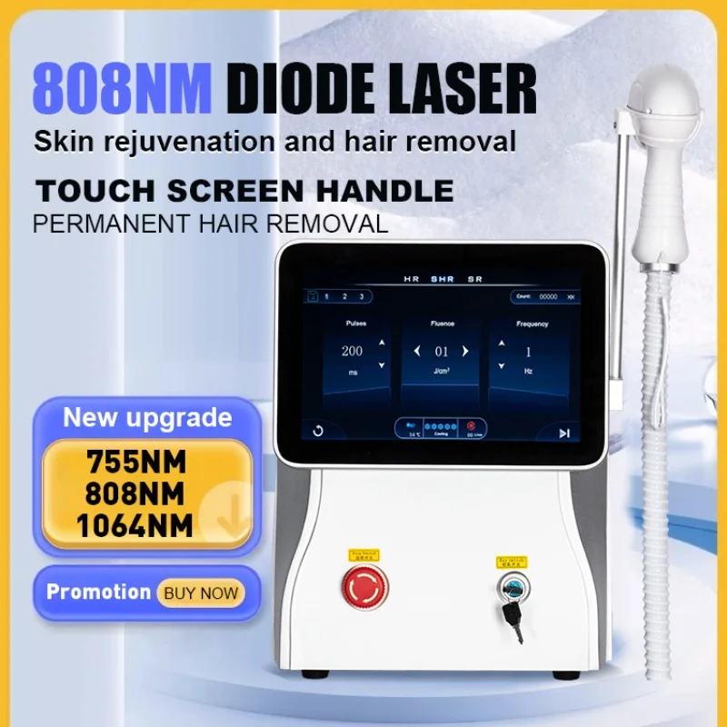 Ice Titanium Diode Laser Epilator Permanent Hair Removal Professional Laser 3 Wavelength 755 808 1064nm Painless Hair Removal