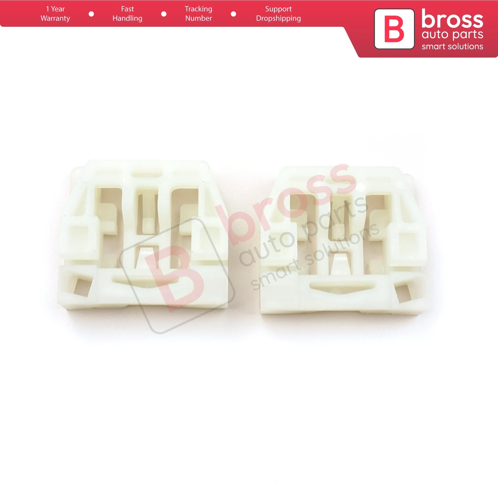 Bross BWR32+BWR33 Electrical Power Window Regulator Clips Rear Front Left or Right Door 1U0839461 for Skoda Octavia 1U Facelift