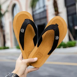 Summer Slippers Men Flip Flops Beach Sandals Non-slip Casual Flat Shoes 2025 Slippers Indoor House Shoes For Men Outdoor Slides