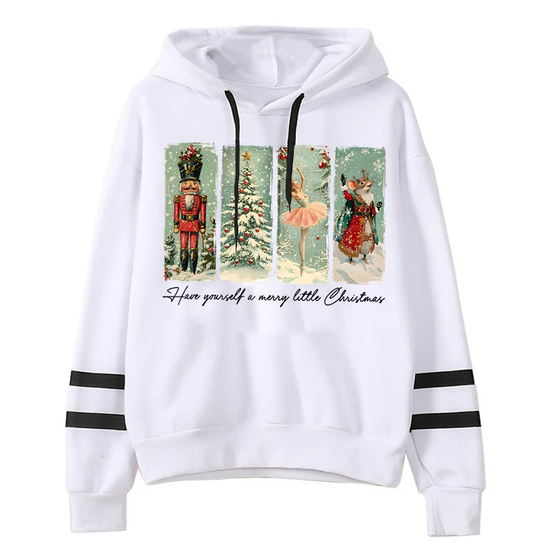 Retro Christmas Nutcracker Women Hoodie Fashion Merry Christmas Loose New Sweatshirts Autumn Vintage Christmas Gift Female Hoody