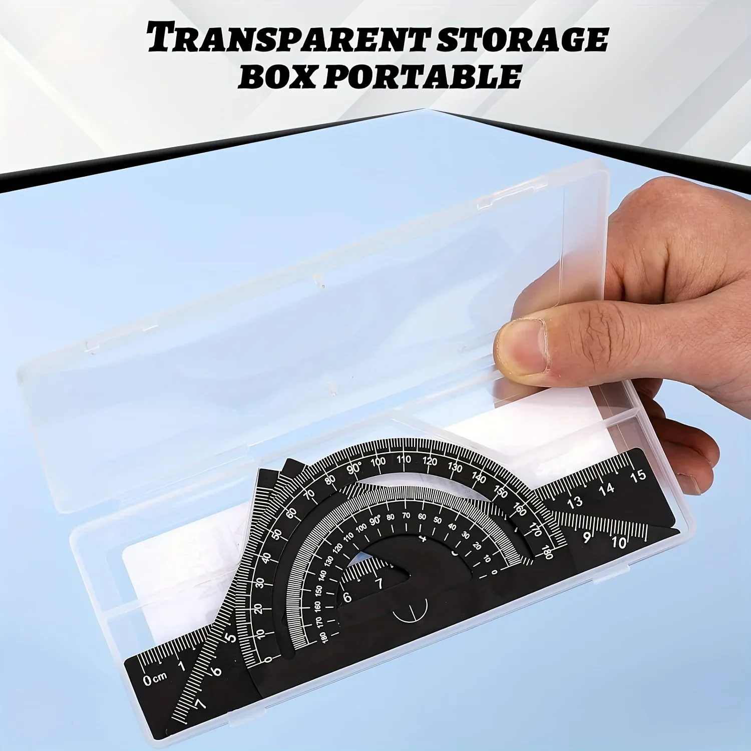 مجموعة هندسية معدنية، مجموعة مسطرة مثلثة منقلة دقيقة مكونة من 4 قطع، أدوات رسم رياضية مؤكسدة باللون الأسود للطلاب والمكتب