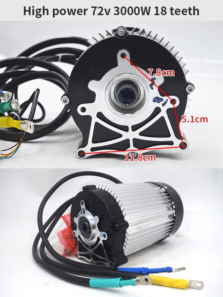 Wind Chi Electric Tricycle Modification Accessories Motor High-power Internal Spline Motor 72v3000w
