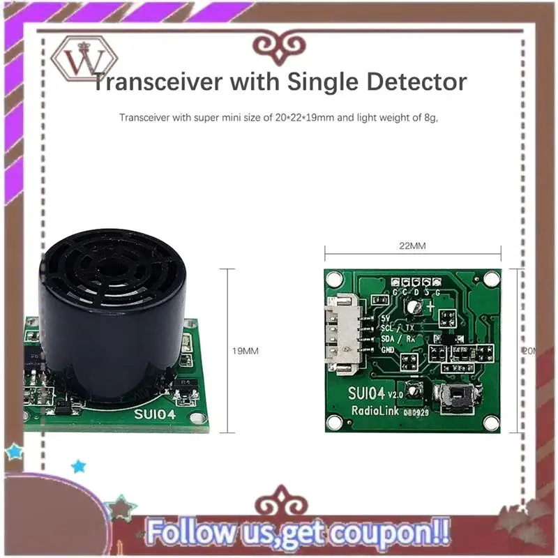 ABBG-SUI04 RC الطائرة بدون طيار الاستشعار بالموجات فوق الصوتية السونار وحدة تجنب العوائق المستقلة ل PIXHAWK MINI PIX RC وحدة تحكم في الطيران