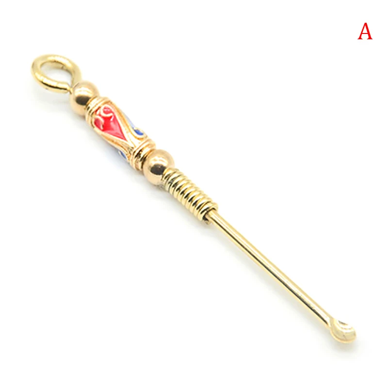 1PCS Retro Brass Ear Spoons Portable Ear Cleaning Tool Dragon EarPick Ear Wax Remover Curette Cleaner Ear Pick Keychain Pendants