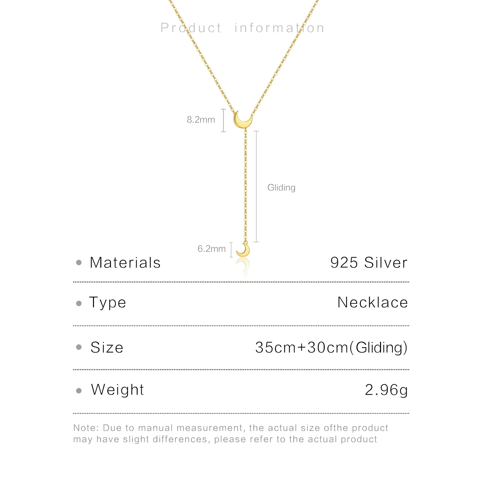 ANDYWEN 925 Sterling Silver Gold Moon Pendant Adjustable Chain Slide Necklace Choker 2024 Women Luxury Fine Jewelry