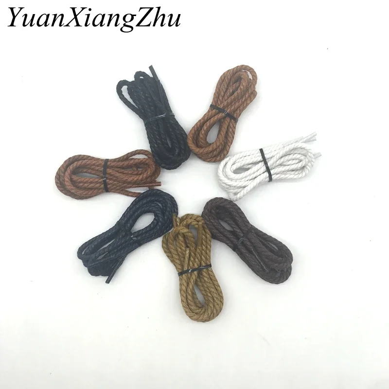 1Pair Shoelce Casual Leather Shoelaces Waxed Round shoe laces Shoestring Boots Sport Shoes Cord Ropes 60/90/120/150CM P-4