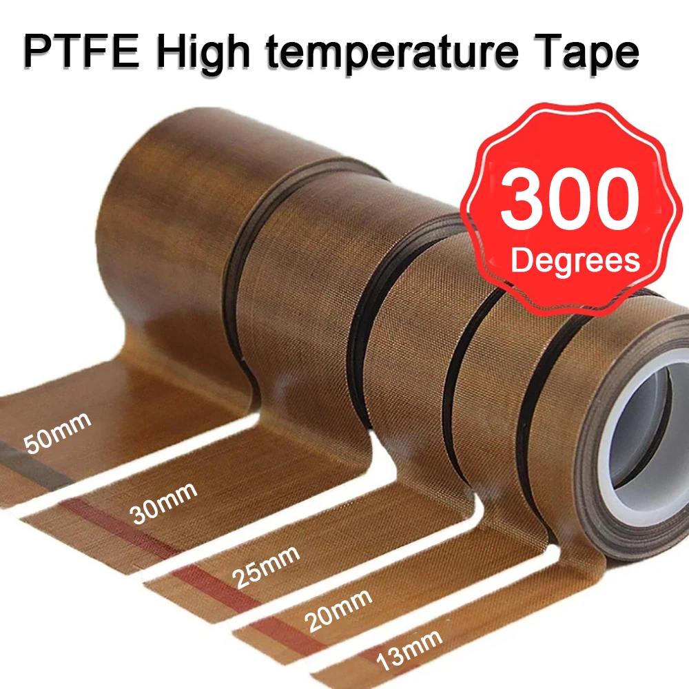 Ruban de résistance à haute température 300 ° C, tissu PTFE, isolation thermique, Machine de scellage adhésive, rouleaux de rubans imperméables