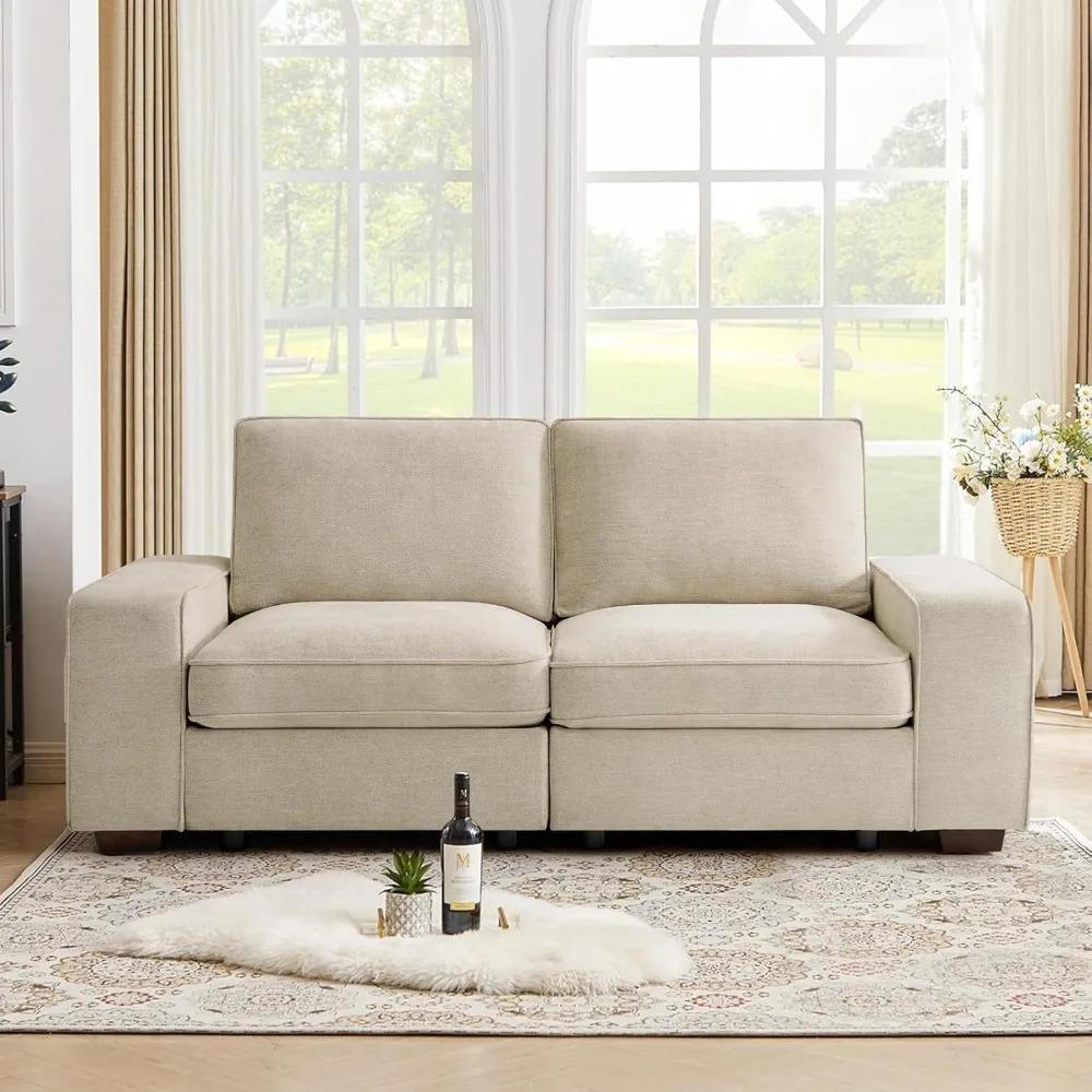 

73in Modular Couch for Living Room, Deep Seat Couch with Storage, Free Combination Upholstered Chenille Loveseat Sofa