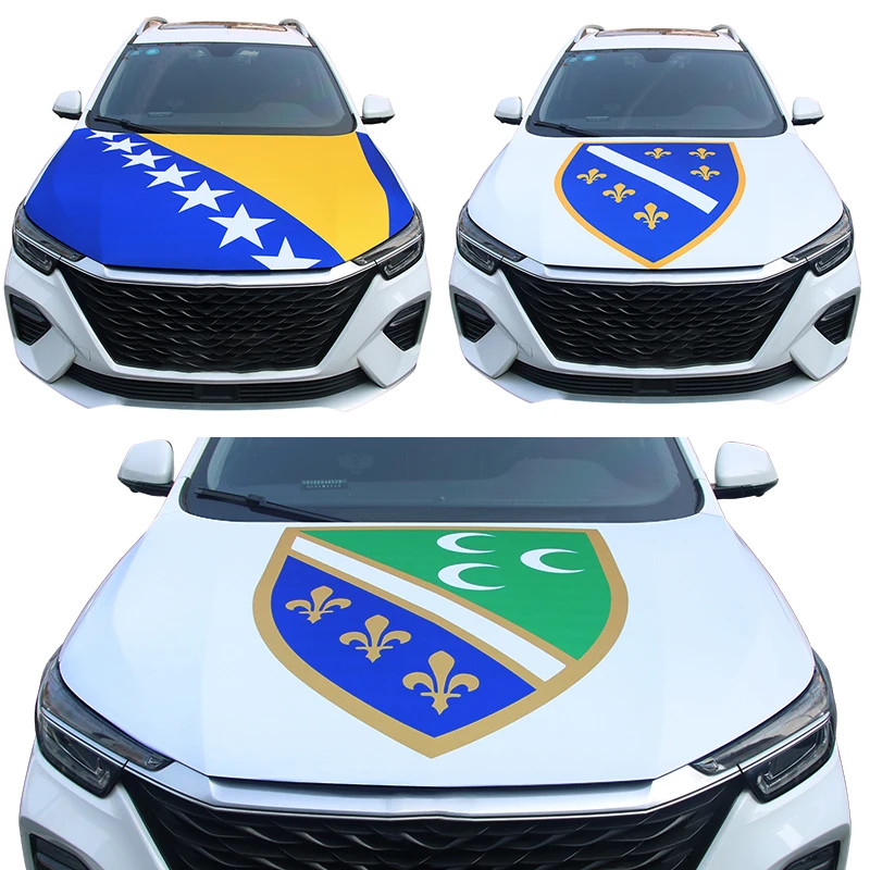 Car Engine Hood Cover Bosnia Flag For Decoration Bosnia and Herzegovina Flag Bosniac Bosniak National Council Flag