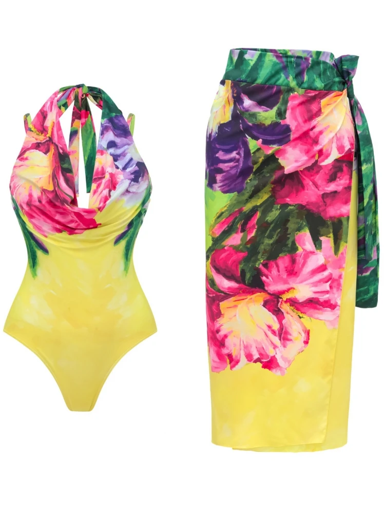 New High Waist Sexy Swimsuit Women Summer Bathing Suit Bikini Set Sleeveless Swimwear Women Beach Swimming Suit For Female