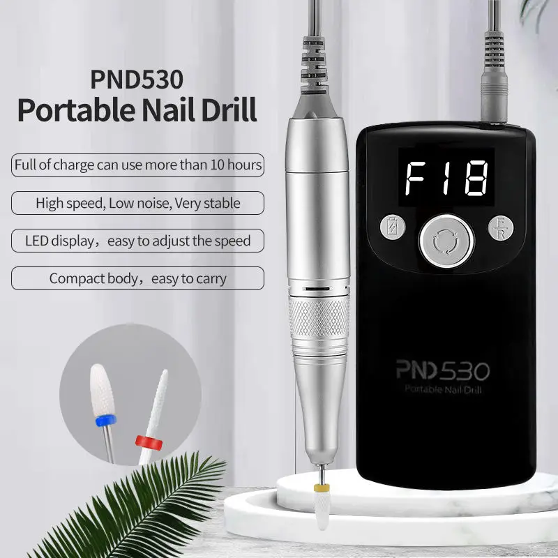 Global Original Sources PND530 portable rechargeable nail drill machine with 2 nail drill bits