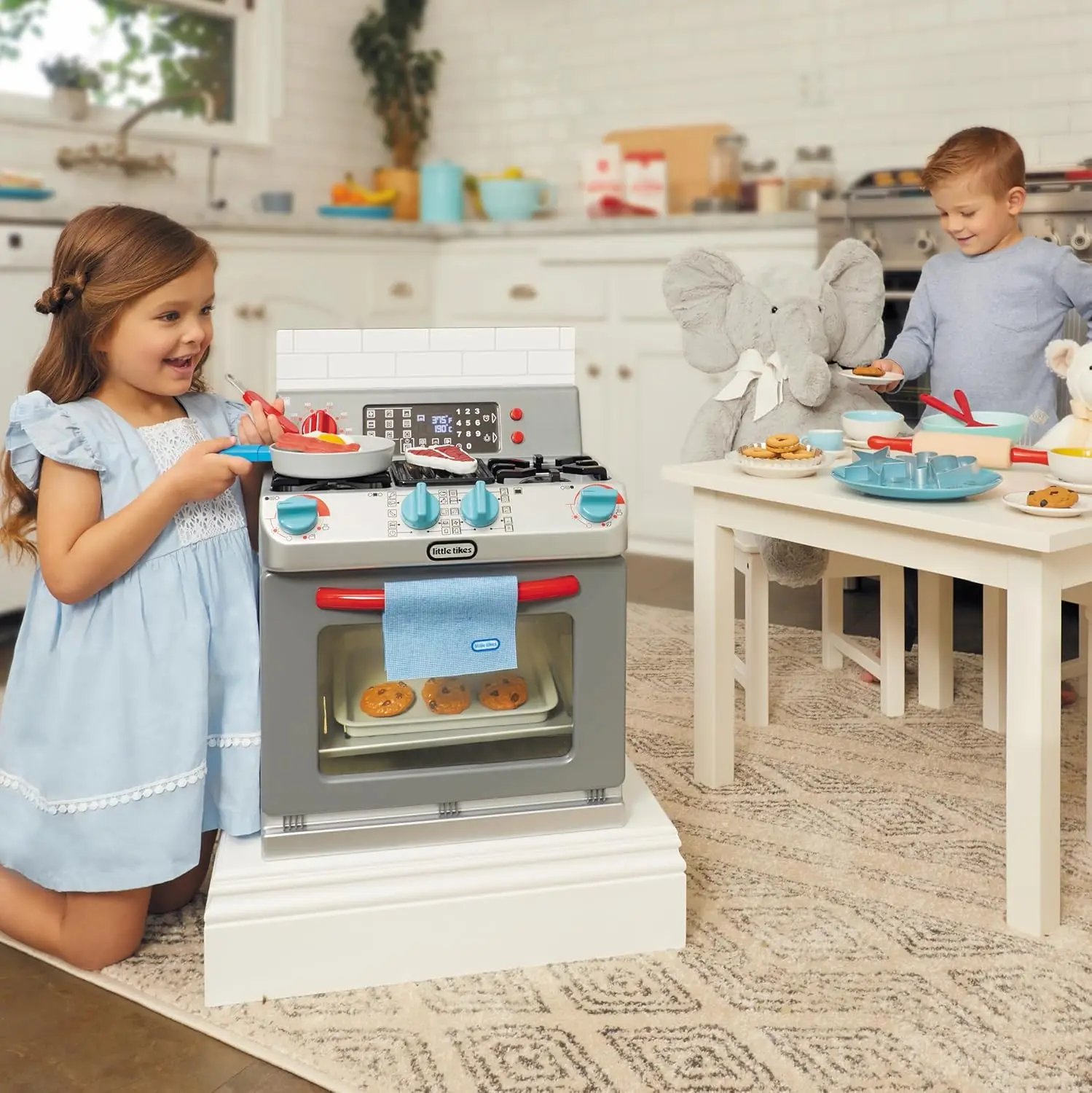 Aparato de juego de simulación realista para niños, primer horno, juego de cocina con 11 accesorios y sonidos de cocina realistas, juguete único