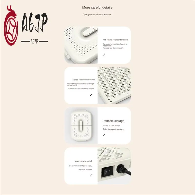 

A67P-Electric Foot Warmer Foldable Foot Warmer Under Desk For Leg And Feet Portable Heater For Office Home