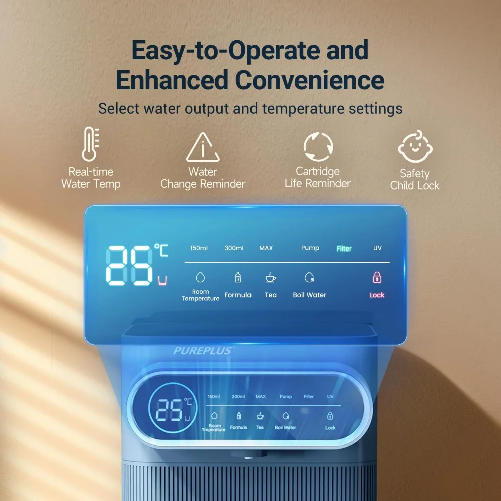 Countertop Reverse Osmosis Water Filtration System, 5 Stage Countertop Water Filtration, Portable Instant Hot Water Dispenser