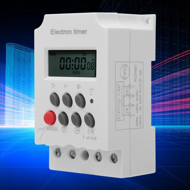 Electronic Timer Switch Microcomputer Intelligent Large Current KG316T-II 220VAC 30A