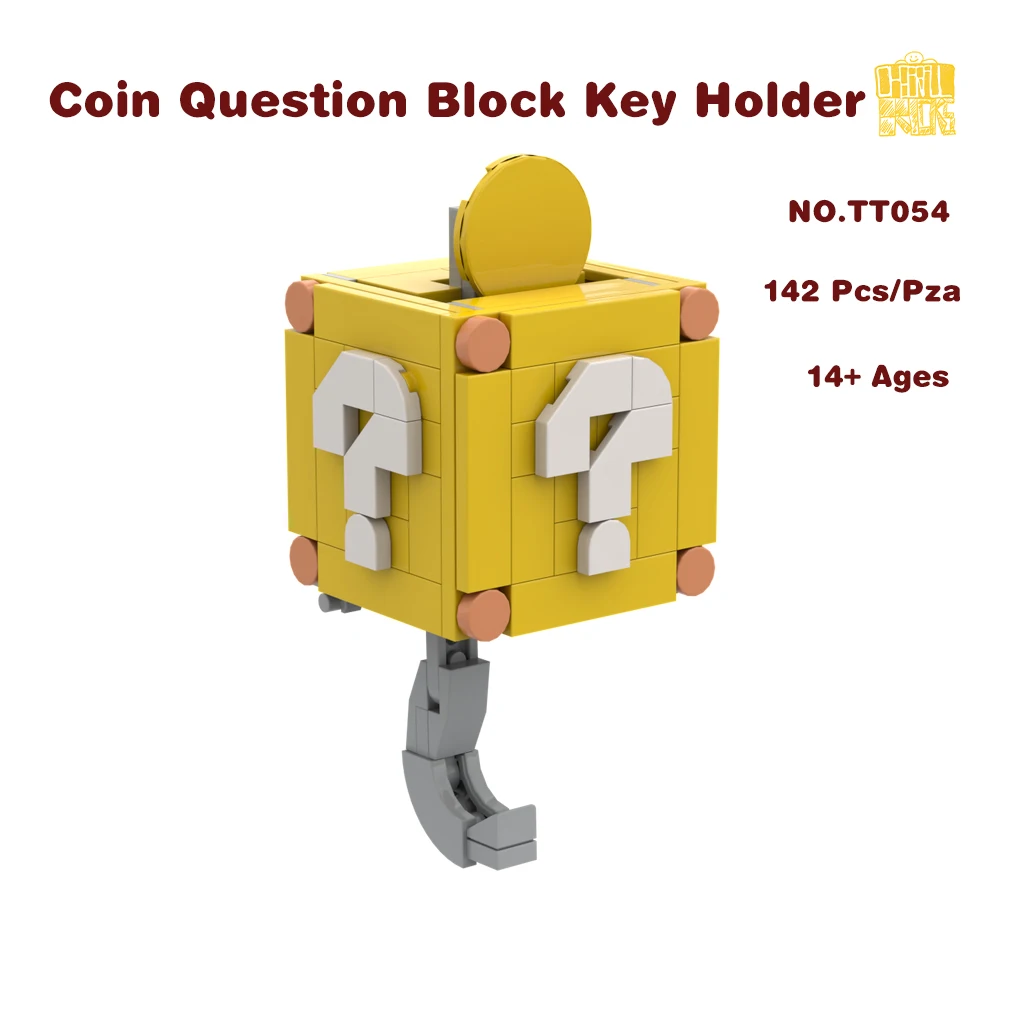 

MOC TT054 Coin Question Block Key Holder Model With PDF Drawings Building Blocks Bricks Kids DIY Toys Birthday Christmas Gifts