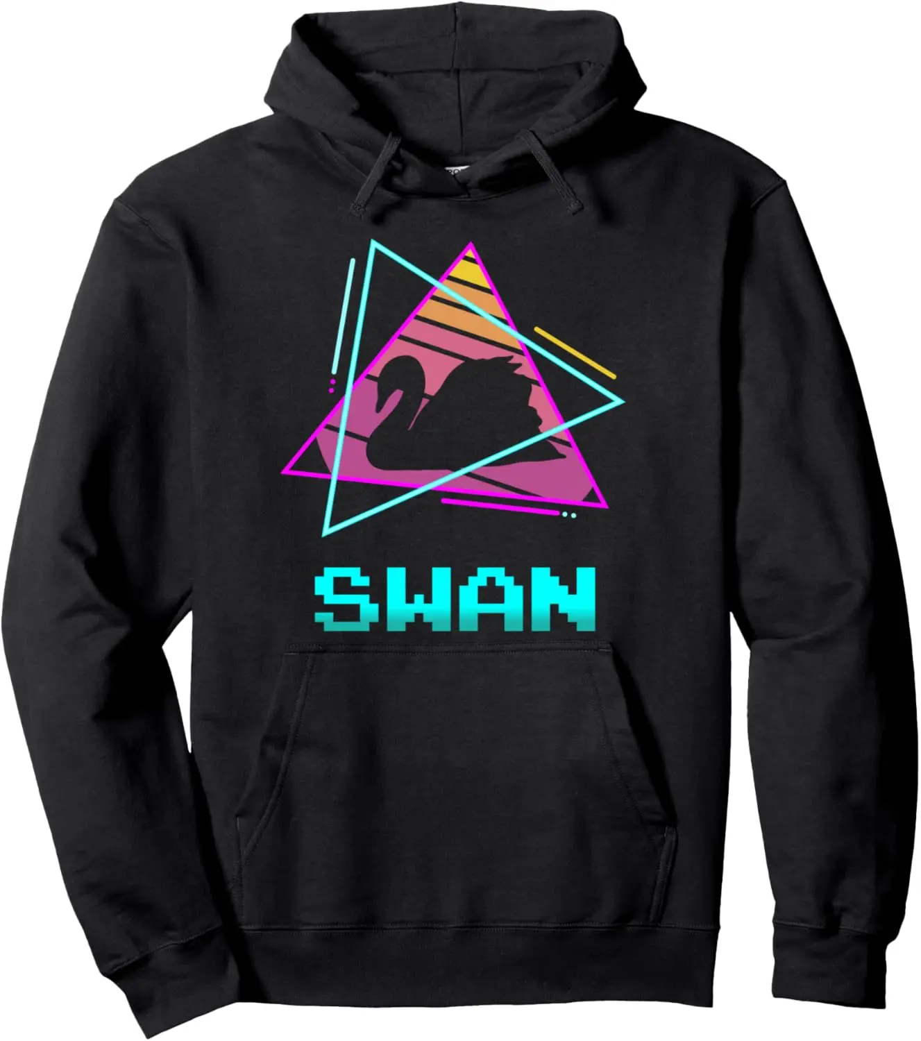 Retro Swan Swans Pullover Hoodie Custom Printed Graphic Hoodie Women Men Clothing Custom Hoodie Customizable Sweatshirt