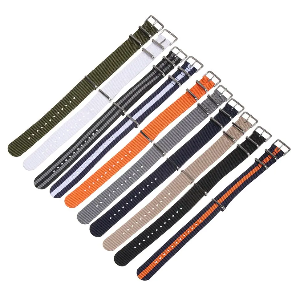 18 20 22 mm Universal Adjustable Women Man Loop Watchband Replacement Nylon Weaving Bracelet Watch Strap