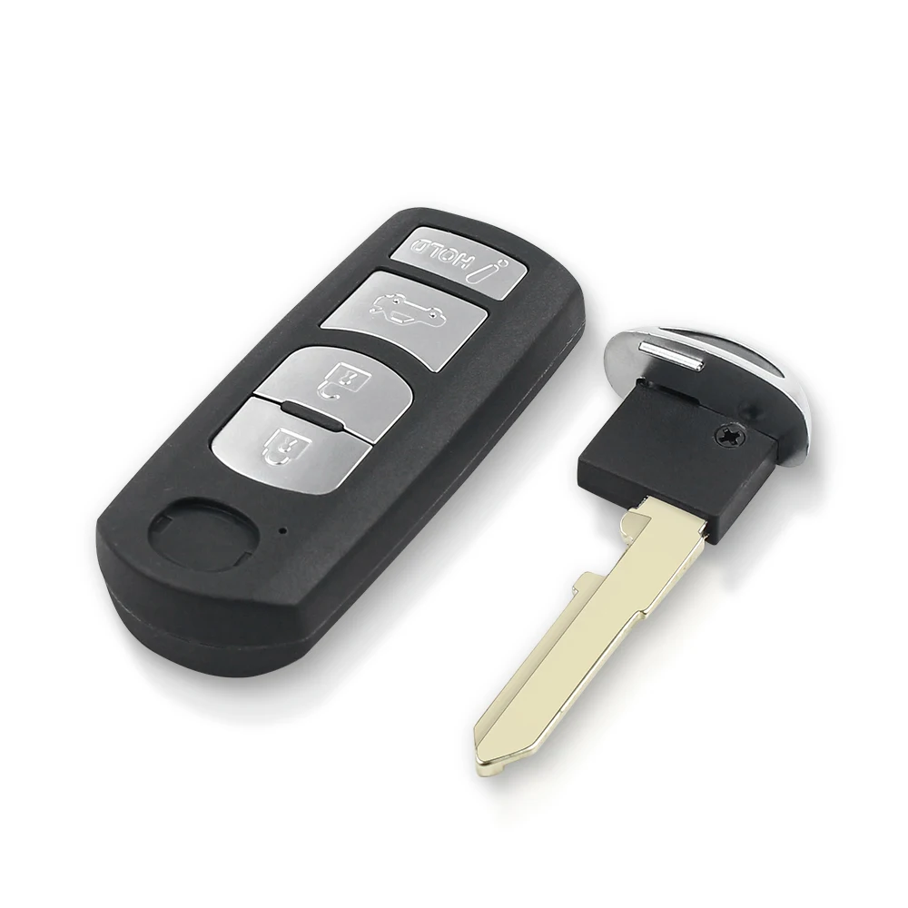 Dandkey Smart Remote Key Shell Case 2/3/4 Button Fit For Mazda X-5 Summit M3 M6 Axela Atenza With Emergency Key Blade