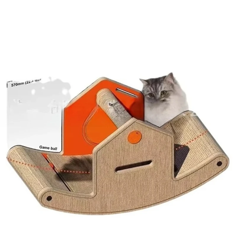 Design Practical Living Room Solid Wood Cat Boat Shaker Cat Creative Wooden Small Pet Toy Cat Razor Household