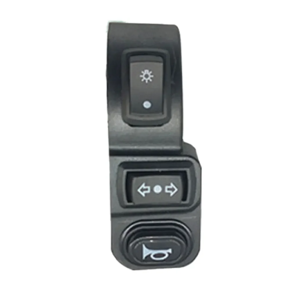 Foldable Ebike Switch Module for Headlight Left Right Turn Signal 3 Function 12V to 72V 22.2mm Black ABS Alloy