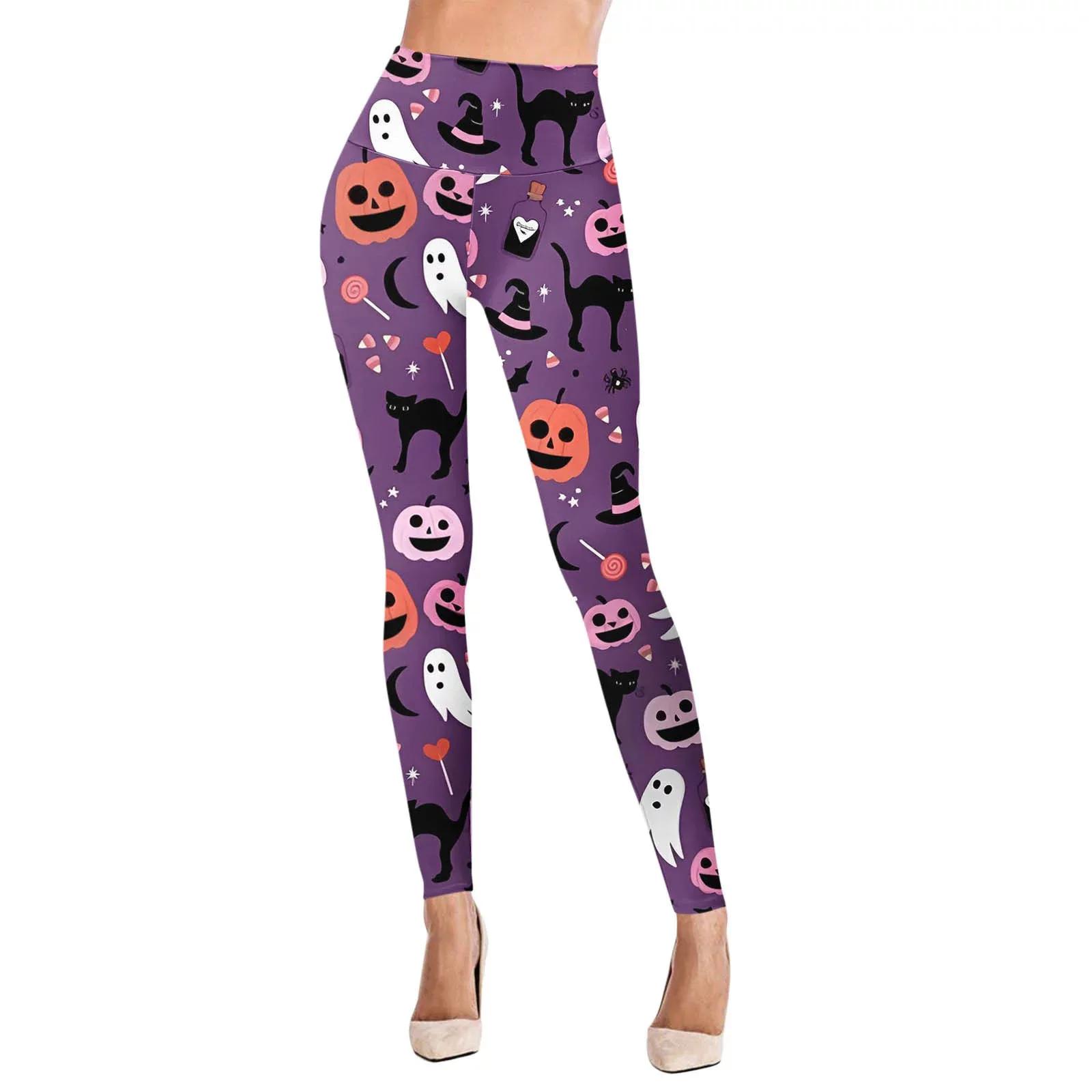 

3D Printed Halloween Style Women's Yoga Pants Outdoor Running Sports Gym High Elasticity Daily Casual Comfortable Pant For Women