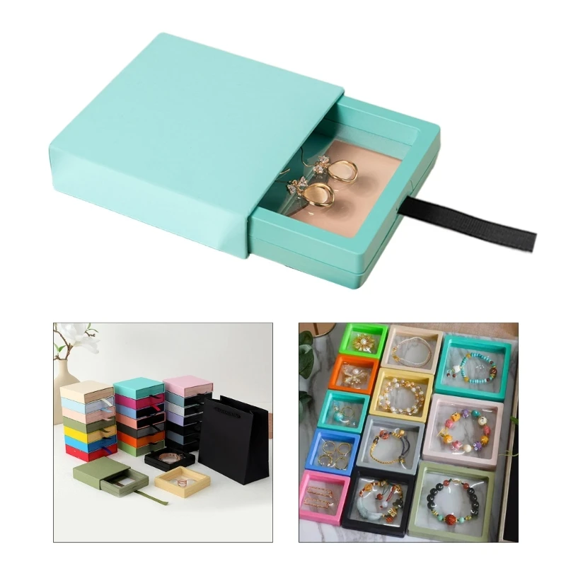 Suspended Drawer Box Earring Necklace Rings Storage Jewelry Box PE Film Box