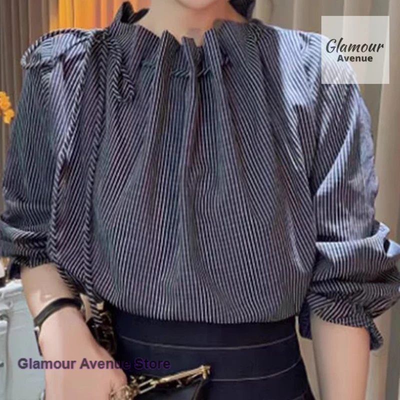 

Korean style, high quality, fashion, simplicity, long sleeve drawstring shirt, loose top for women in spring and autumn design.