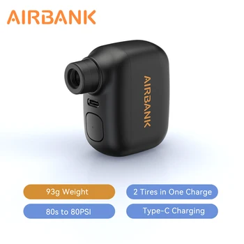 AIRBANK AS100 Mini Portable Bicycle Pump Rechargeable Air Inflator 100PSI Type-C Bike…