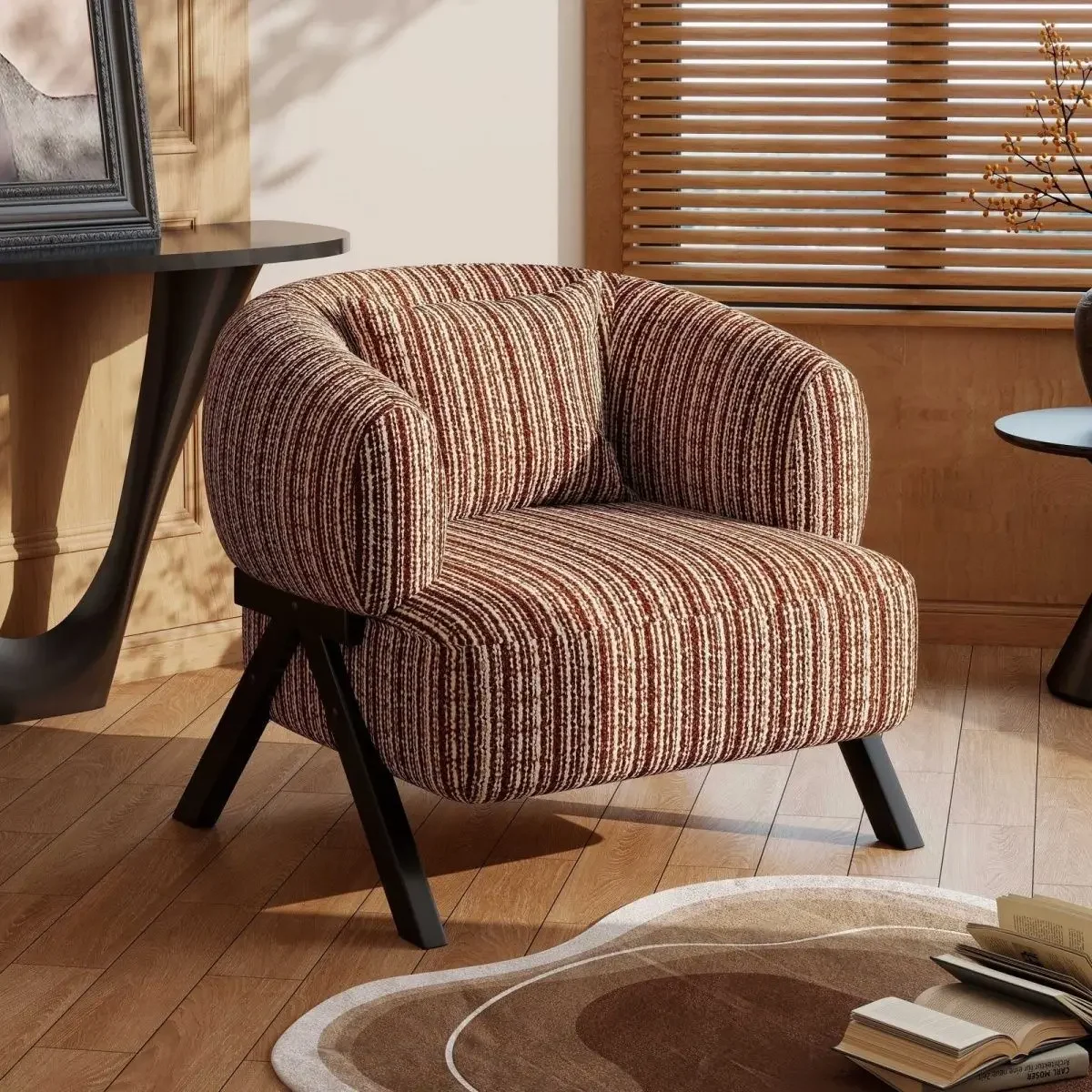 Single sofa chair retro single chair French antique living room bedroom study backrest sofa chair leisure seat
