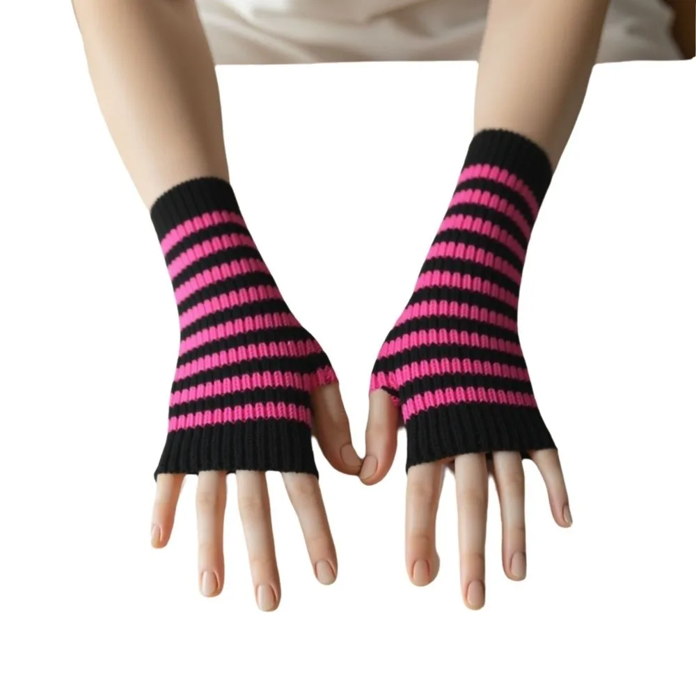 Hollow Out Design Knitted Arm Gloves Soft Knitted Mermaid Design Fingerless Gloves Crochet Warmer Black Color Long Mittens