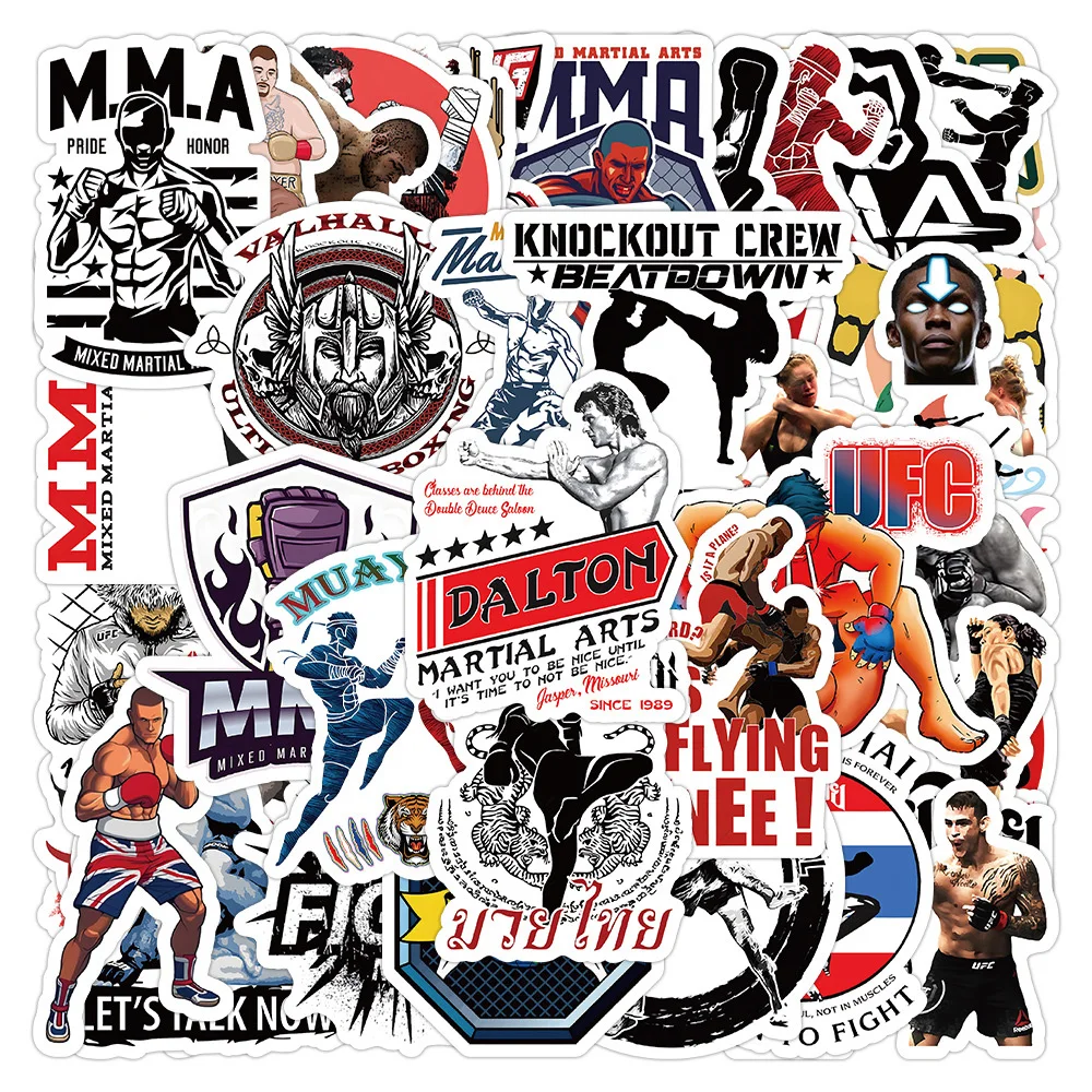 10/30/52PCS Cool Boxing Wrestling Sport Cartoon Stickers fai da te Laptop bagagli Skateboard Graffiti decalcomanie divertimento per giocattoli per