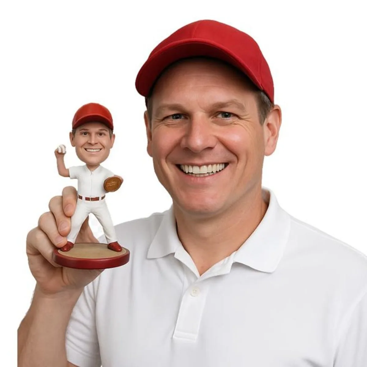 

Изготовленная на заказ фигурка-бобблхед из фотографии: ручная работа, глиняная фигурка бейсболиста-представителя команды, уникальный коллекционный подарок на день рождения или годовщину