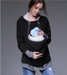 Maternity Clothes Daddy Mom Kangaroo Baby Carrier Jacket Coat Hoodies Fall Winter Casual Carry Baby Hooded Sweatshirts Outerwear