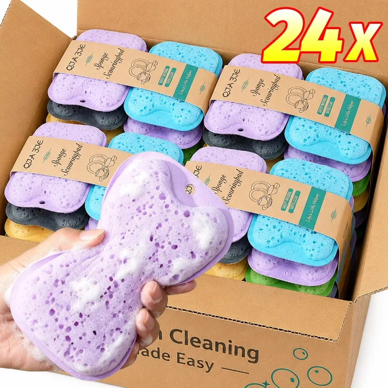Soft Sponge Absorbent Clean Rub Kitchen Double-sided Cleaning Sponges Pot Rust Scouring Pad Dishware Household Cleaning Tools