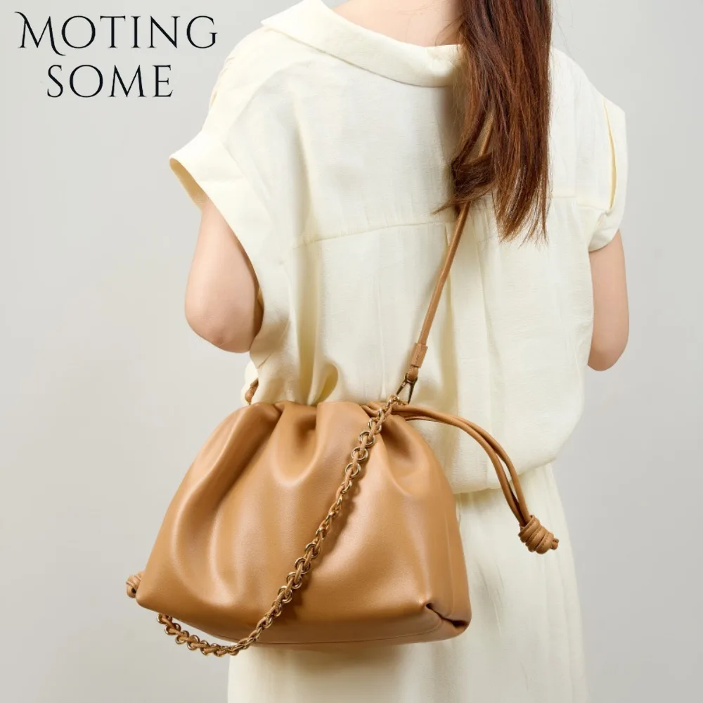Motingsome جلد البقر سعة كبيرة المرأة محفظة سحابة شكل تحت الإبط السرج حقيبة يد حقائب كتف Crossbody اليومية حمل 2025 جديد