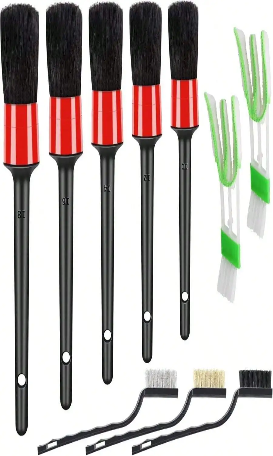

HMPLL 9pcs Auto Car Detailing Brush Set_ Interior Cleaning Kit Includes 5 Soft Premium Detail Brush