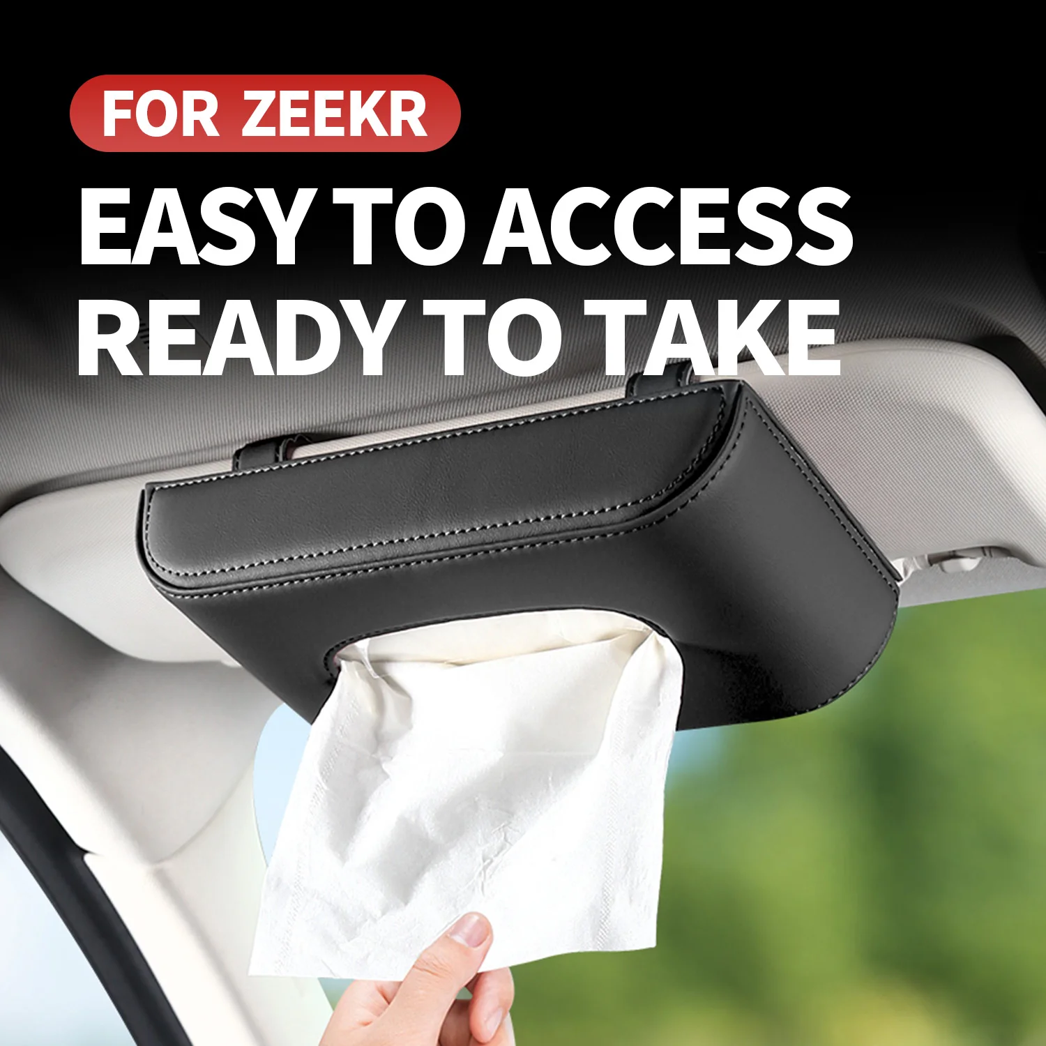 

For ZEEKR 001 009 X 7x Moisture-Proof Car Sunshade Card Buckle Hanging Tissue Box Easy To Install Without Punching Holes