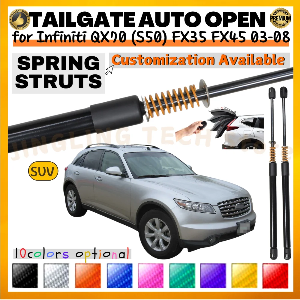 

Qty(2) Trunk Struts with Spring for Infiniti QX70 (S50) FX35 FX45 SUV 2003-2008 Rear Tailgate Boot Lift Supports Shock Absorbers